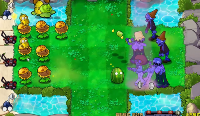 植物大战僵尸54怎么过1