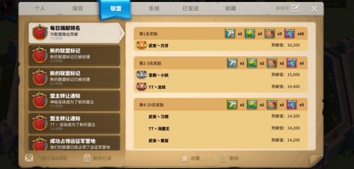 万国觉醒公会贡献怎么排第一2